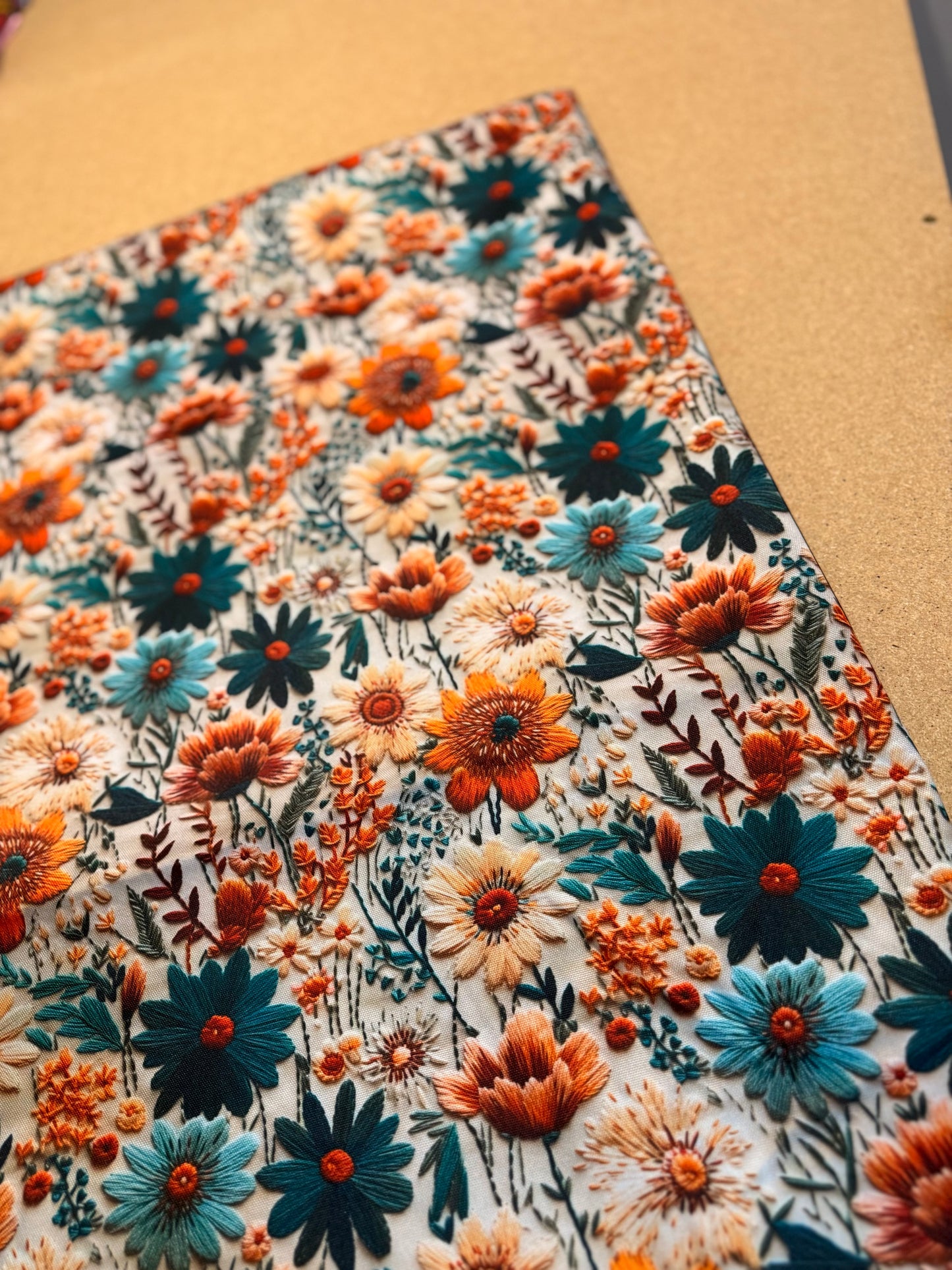 Faux Embroidery Floral Padded Mat
