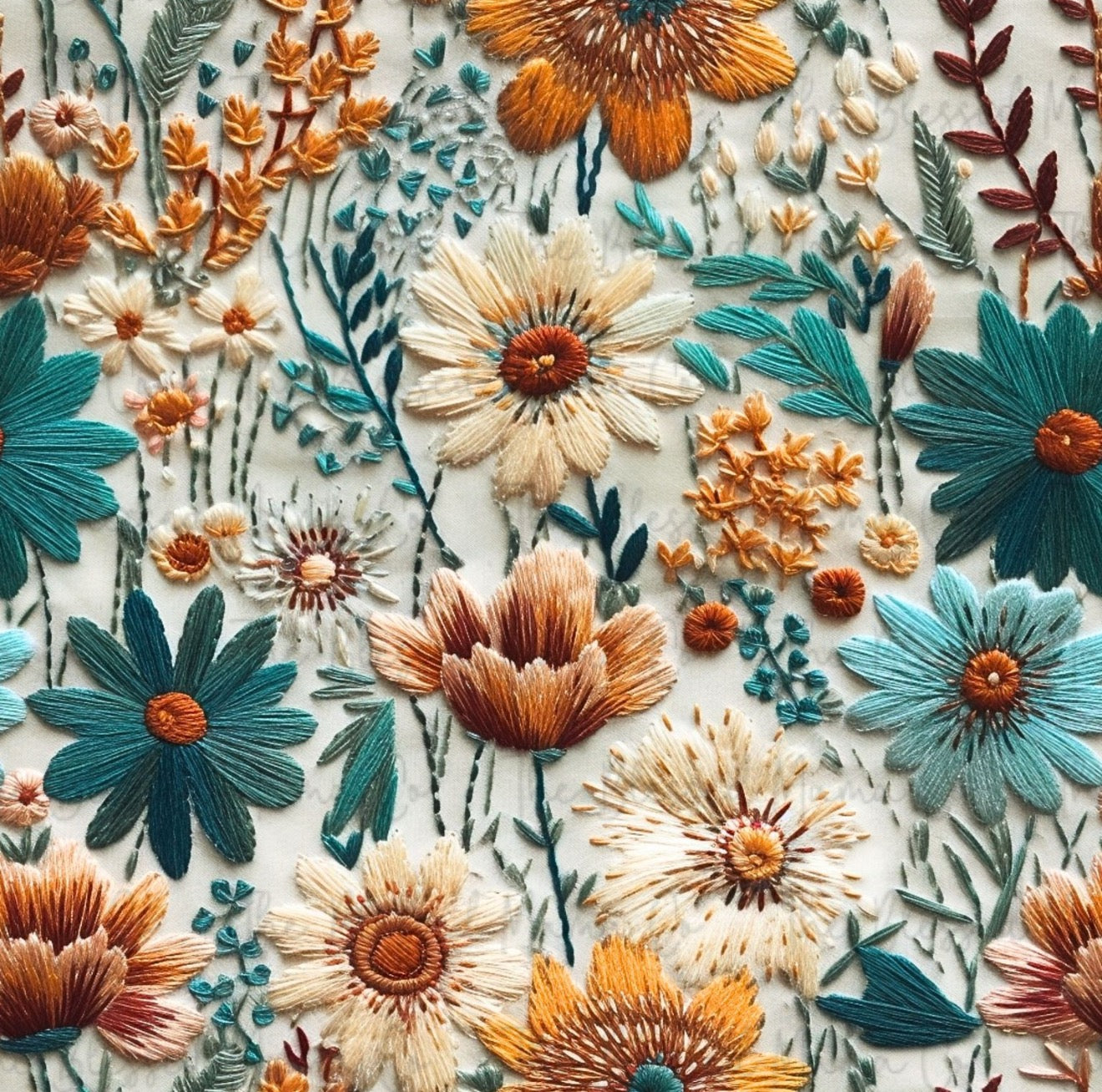 Hunter Green Embroidery Floral Custom (NOT actually embroidered)