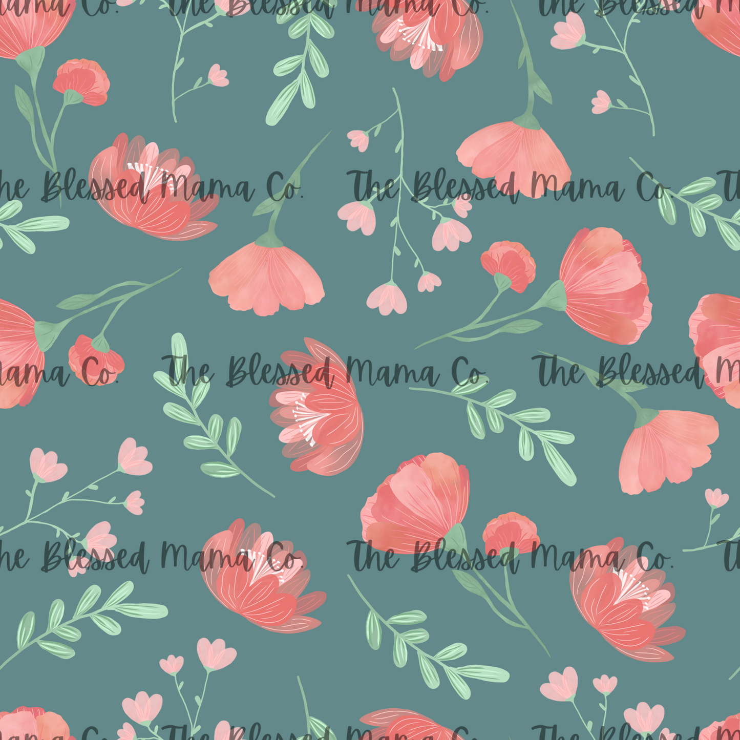 Teal Floral Custom