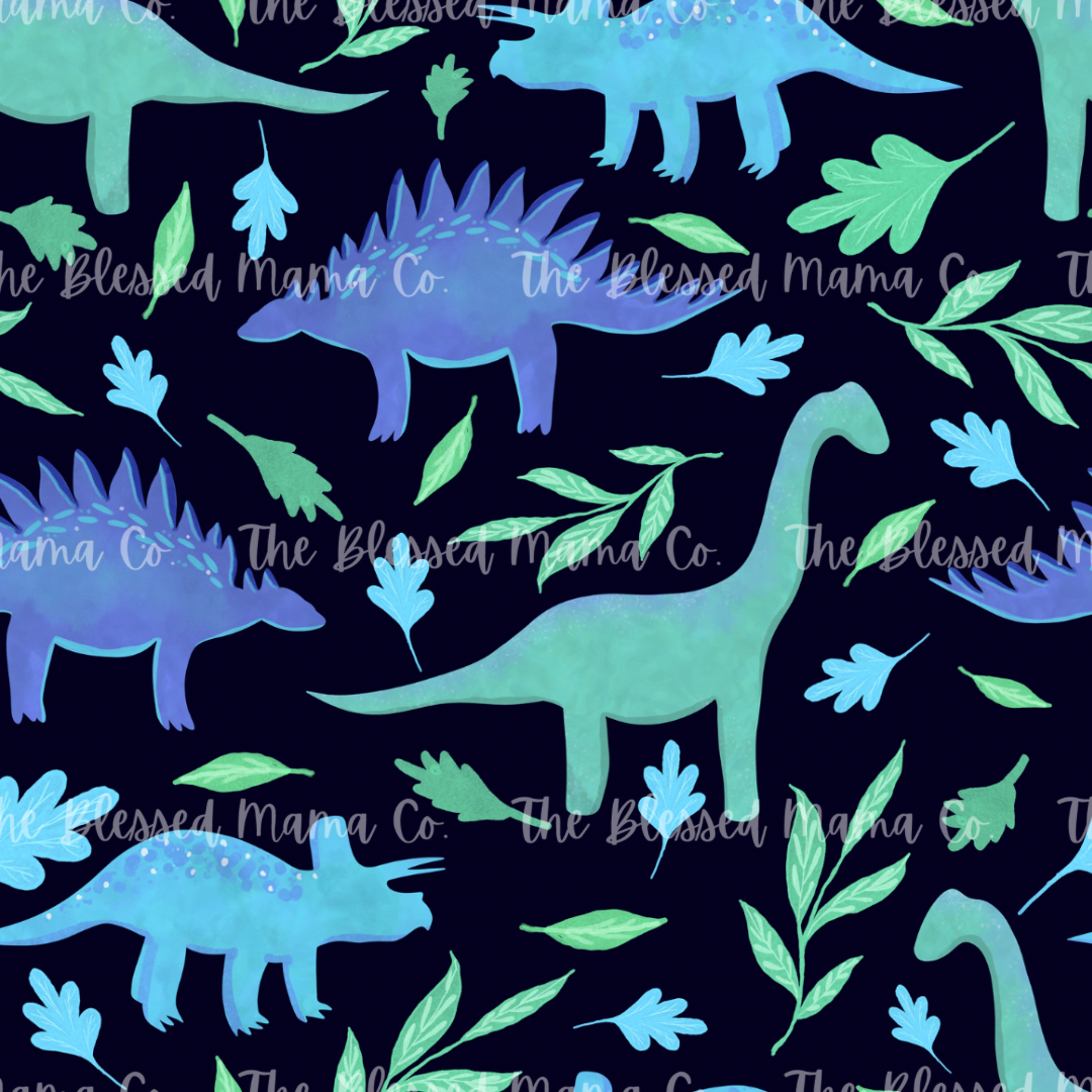 Blue Watercolor Dinosaur Custom