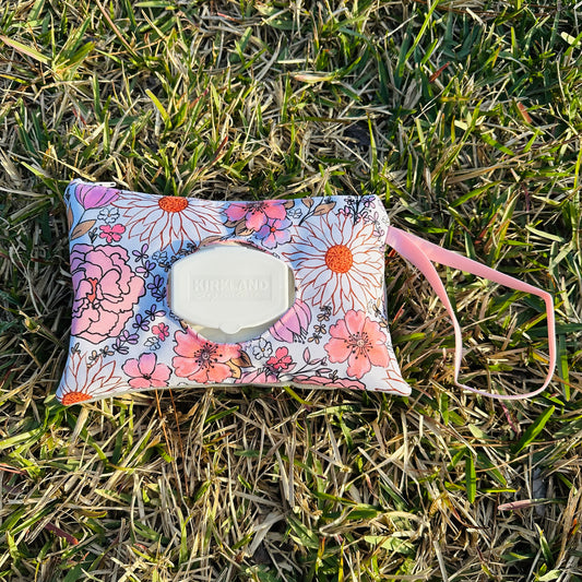 Lavender Floral Wipe Pouch