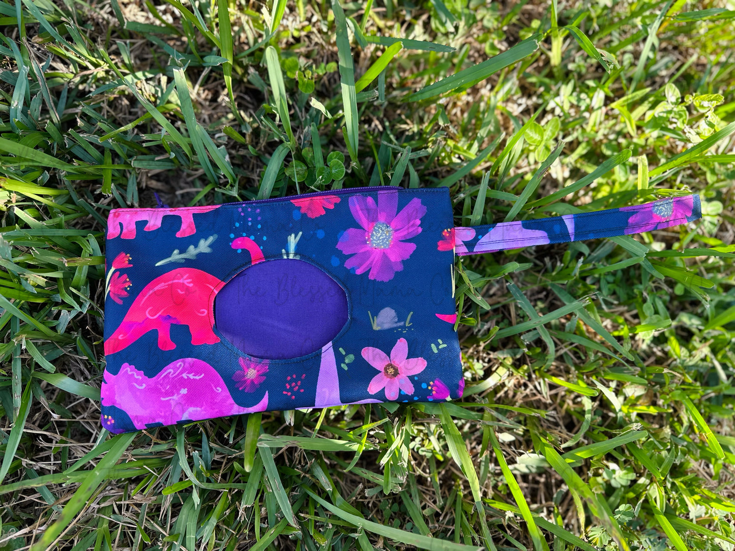 Purple Dinosaur Wipe Pouch