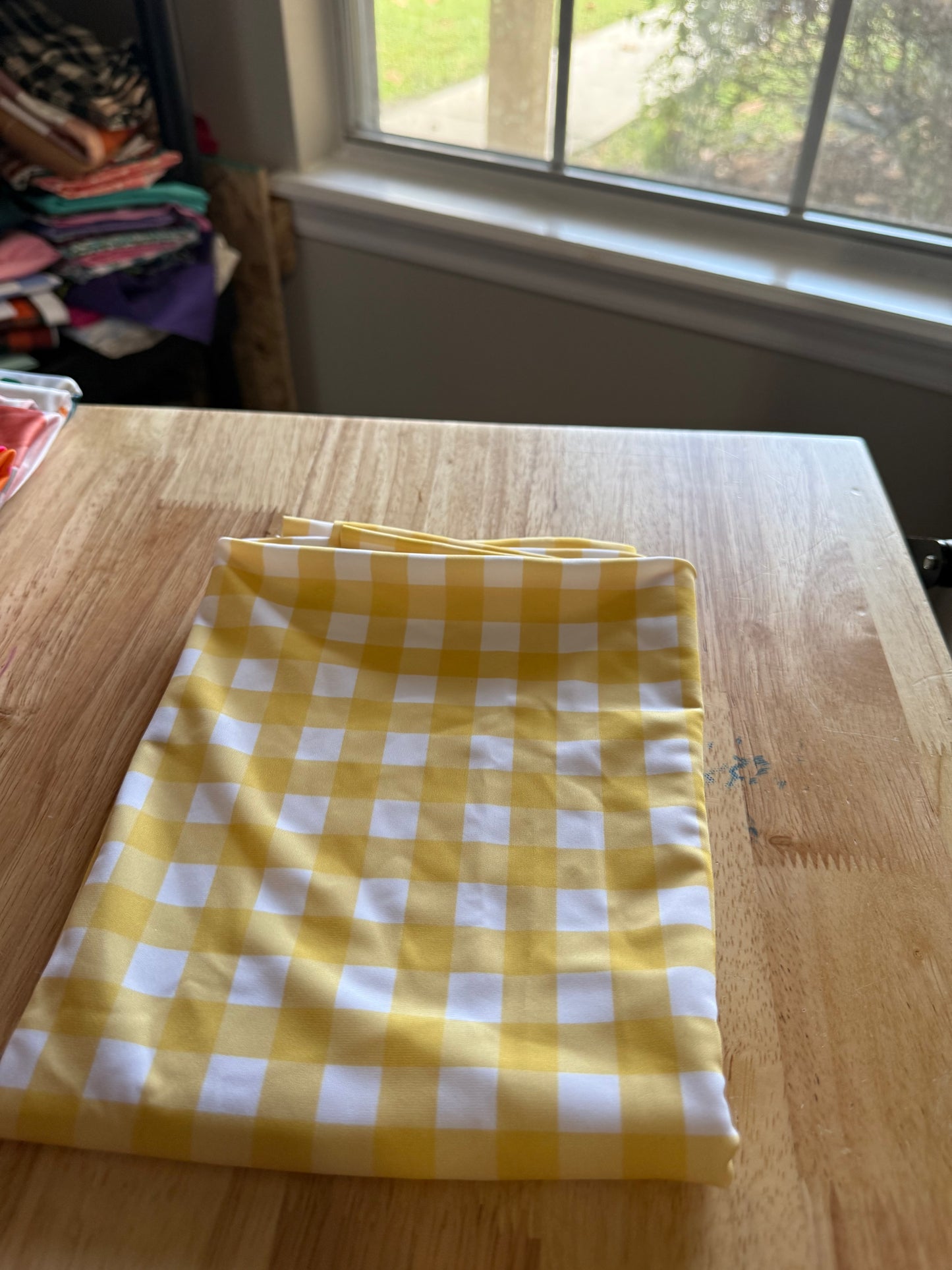 Yellow Gingham Half Canopy