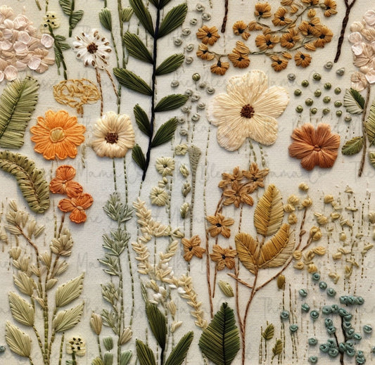 Embroidery Boho Floral Custom (NOT actually embroidered)
