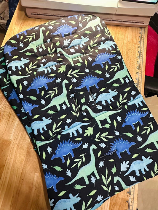 2 Seater Blue Dinosaur Seat Covers