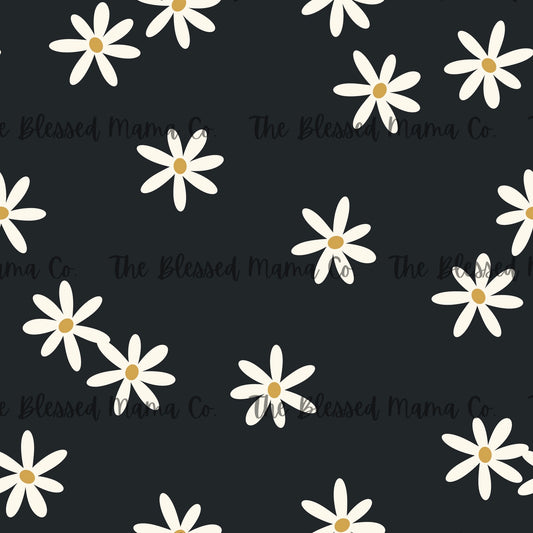 Black Daisy Floral Custom