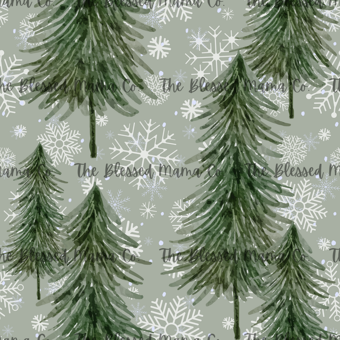 Green Winter Trees Custom