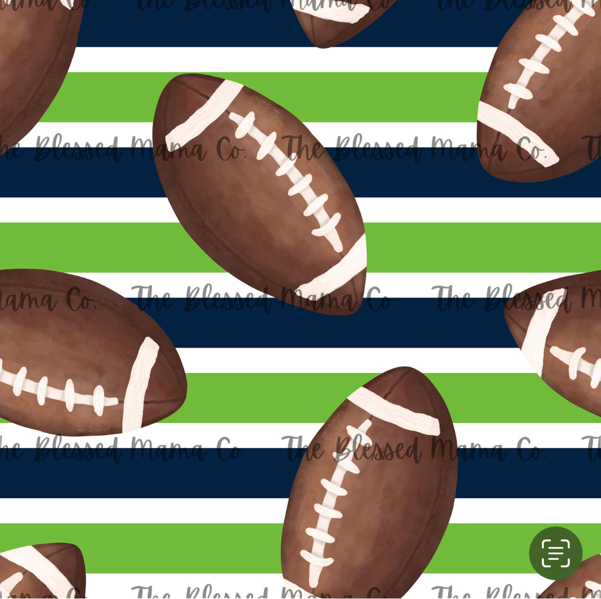 Navy and Green Football Custom