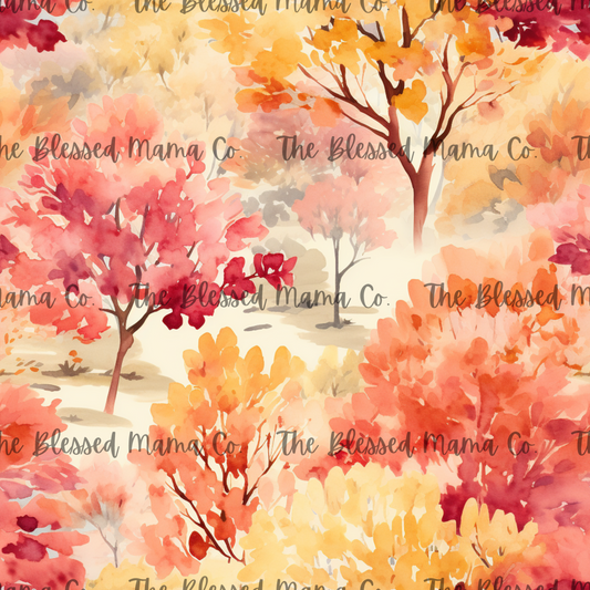 Watercolor Fall Trees Custom