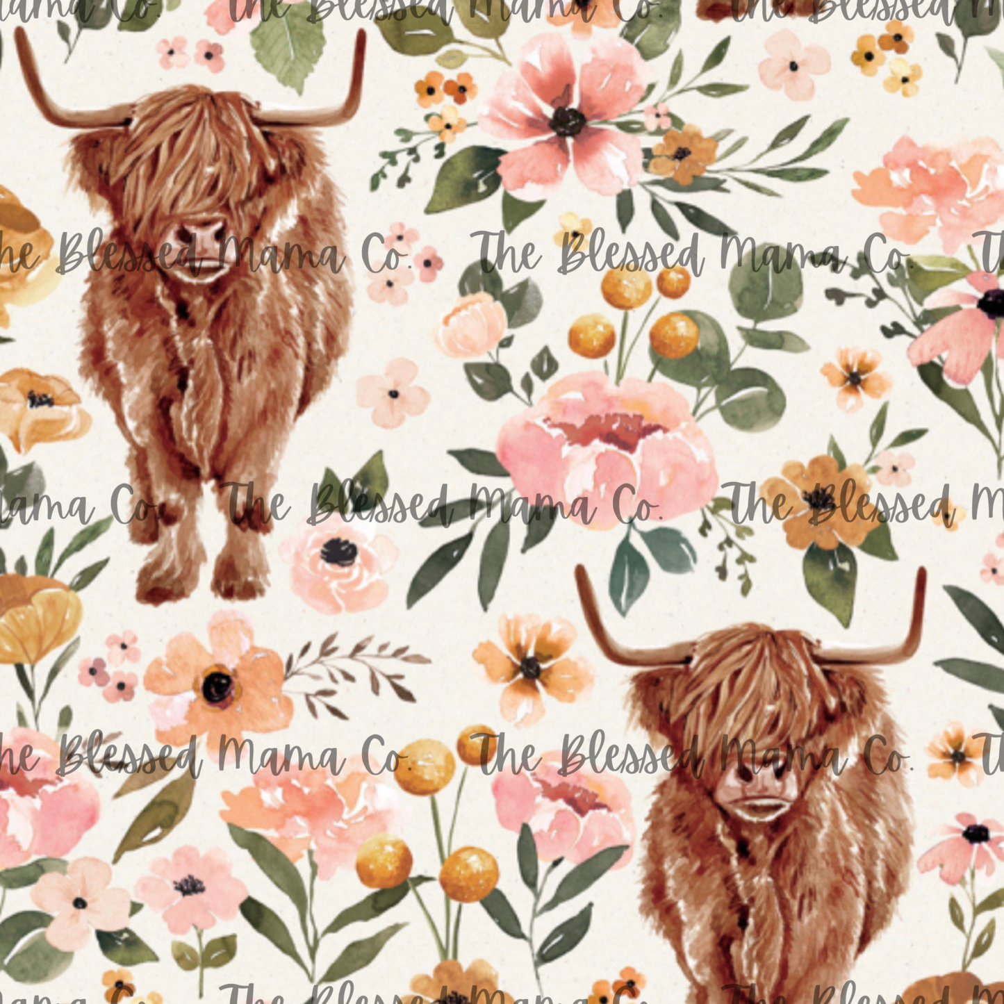 Highland Cow Floral Custom