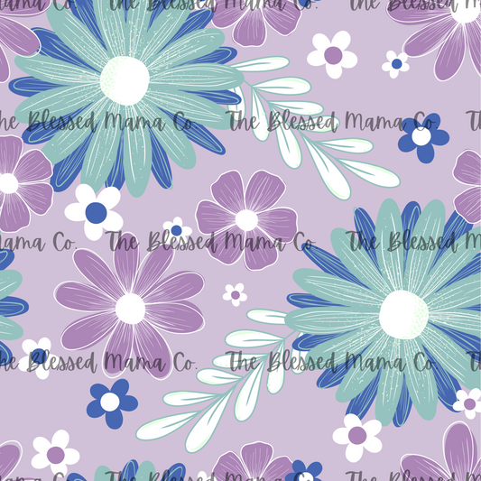 Purple Blue Basic Floral Custom