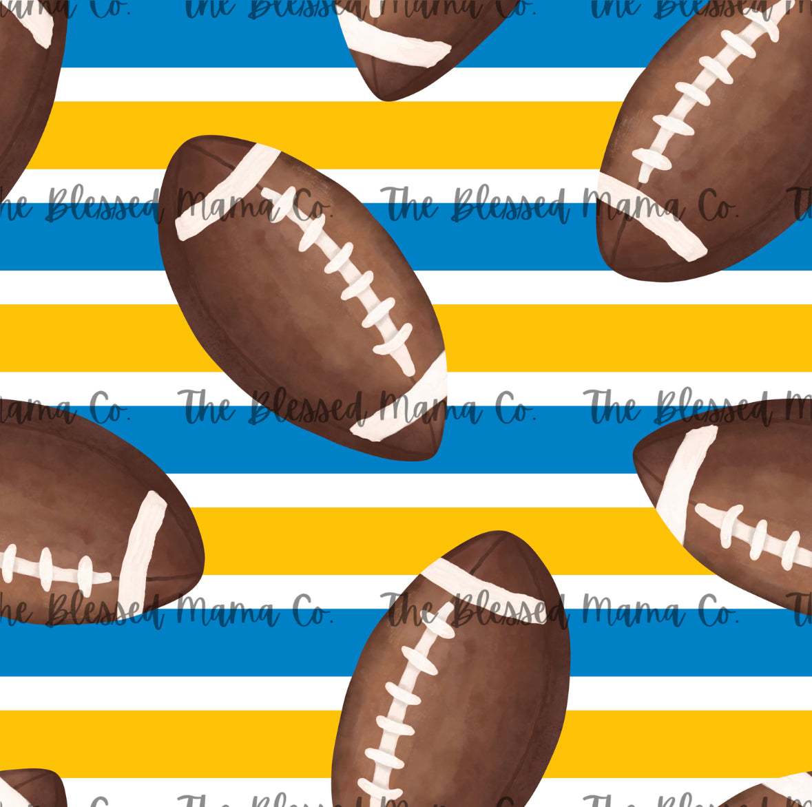 Light Blue and Gold Stripe Football Custom