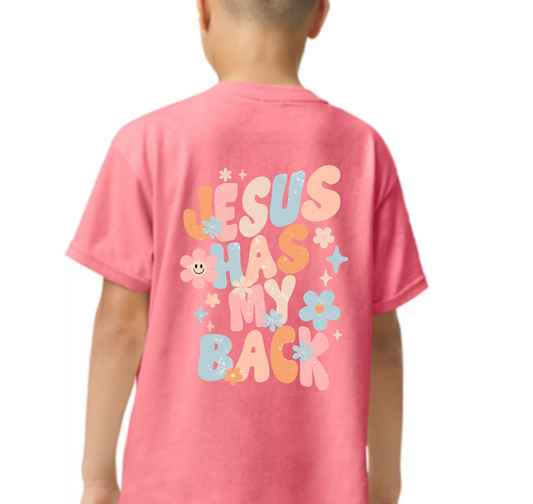 Jesus Has My Back Girl T-Shirt Youth