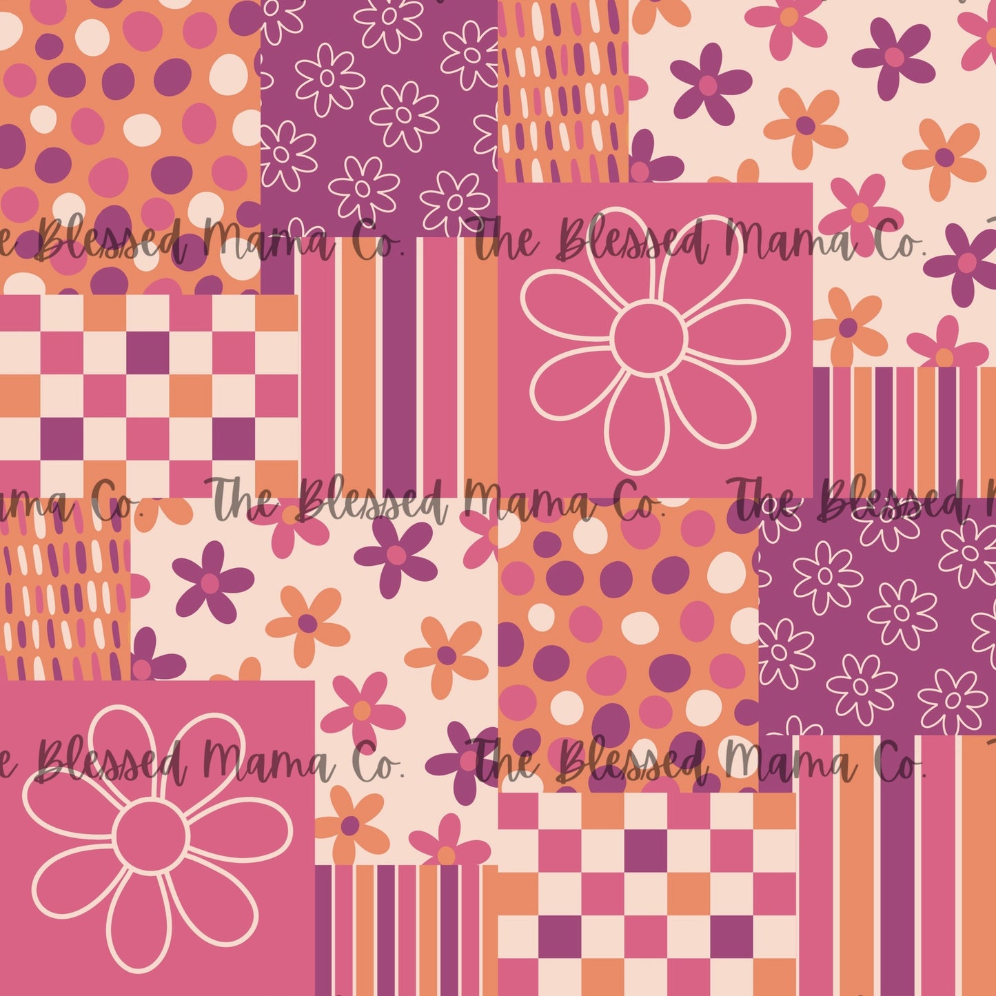 Pink and Purple Floral Patchwork Custom