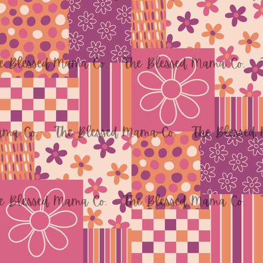 Pink and Purple Floral Patchwork Custom